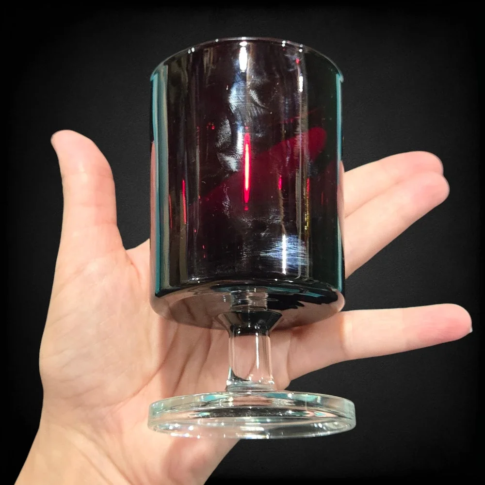 70s Vintage Dark Red Arcoroc Luminarc France Stem Cocktail Cordial Glass 8 Oz